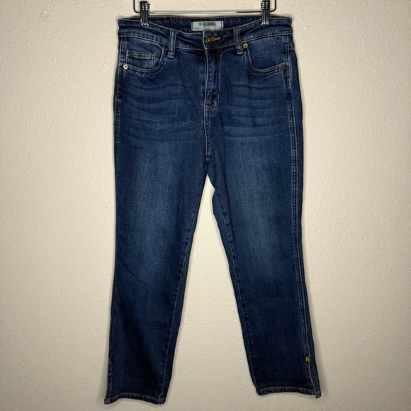 Rock & Roll Denim Denim - Rock & Roll Denim Jeans High Rise Straight Cropped Dark Wash Women’s Size 28x27